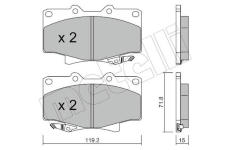 Sada brzdových destiček, kotoučová brzda METELLI 22-0153-0