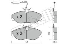 Sada brzdových destiček, kotoučová brzda METELLI 22-0154-0