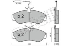 Sada brzdových destiček, kotoučová brzda METELLI 22-0155-0