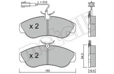 Sada brzdových destiček, kotoučová brzda METELLI 22-0155-1