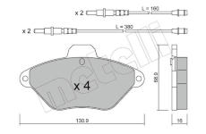 Sada brzdových destiček, kotoučová brzda METELLI 22-0157-0