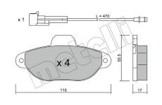 Sada brzdových destiček, kotoučová brzda METELLI 22-0159-0