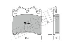 Sada brzdových destiček, kotoučová brzda METELLI 22-0163-0