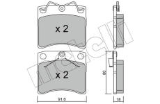 Sada brzdových platničiek kotúčovej brzdy METELLI 22-0163-1