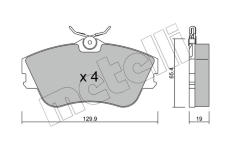 Sada brzdových destiček, kotoučová brzda METELLI 22-0164-0