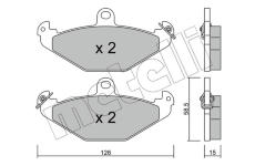 Sada brzdových destiček, kotoučová brzda METELLI 22-0165-0