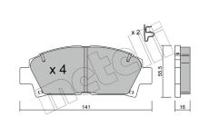 Sada brzdových destiček, kotoučová brzda METELLI 22-0166-0