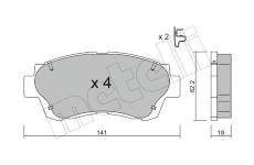 Sada brzdových destiček, kotoučová brzda METELLI 22-0167-0