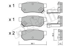 Sada brzdových destiček, kotoučová brzda METELLI 22-0170-1