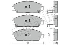 Sada brzdových destiček, kotoučová brzda METELLI 22-0172-0