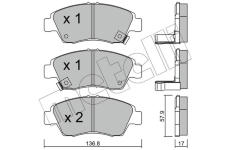 Sada brzdových destiček, kotoučová brzda METELLI 22-0175-0