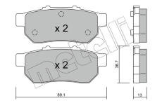 Sada brzdových destiček, kotoučová brzda METELLI 22-0176-0