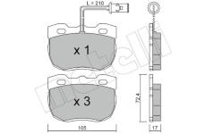 Sada brzdových destiček, kotoučová brzda METELLI 22-0177-0