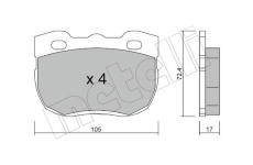 Sada brzdových destiček, kotoučová brzda METELLI 22-0177-1