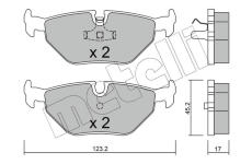 Sada brzdových destiček, kotoučová brzda METELLI 22-0180-0