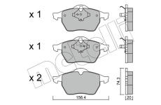 Sada brzdových destiček, kotoučová brzda METELLI 22-0181-1