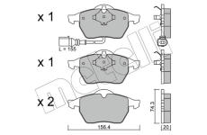 Sada brzdových destiček, kotoučová brzda METELLI 22-0181-4