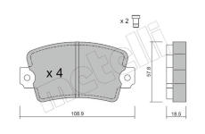 Sada brzdových destiček, kotoučová brzda METELLI 22-0186-0