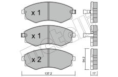 Sada brzdových destiček, kotoučová brzda METELLI 22-0188-0