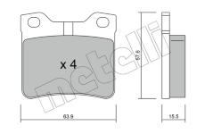 Sada brzdových destiček, kotoučová brzda METELLI 22-0192-1