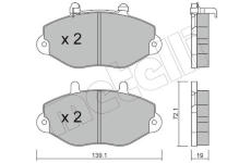 Sada brzdových destiček, kotoučová brzda METELLI 22-0195-1