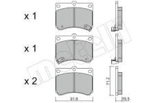 Sada brzdových destiček, kotoučová brzda METELLI 22-0197-0