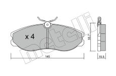 Sada brzdových platničiek kotúčovej brzdy METELLI 22-0198-0
