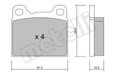 Sada brzdových platničiek kotúčovej brzdy METELLI 22-0200-0