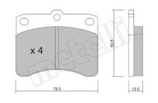 Sada brzdových destiček, kotoučová brzda METELLI 22-0201-0