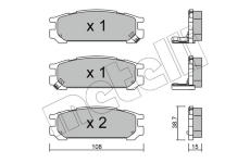 Sada brzdových destiček, kotoučová brzda METELLI 22-0204-0