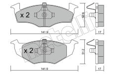 Sada brzdových platničiek kotúčovej brzdy METELLI 22-0206-0