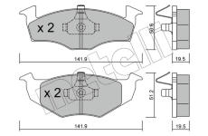 Sada brzdových destiček, kotoučová brzda METELLI 22-0206-1