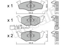 Sada brzdových destiček, kotoučová brzda METELLI 22-0206-3