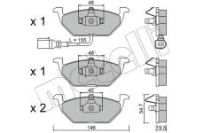 Sada brzdových destiček, kotoučová brzda METELLI 22-0211-2