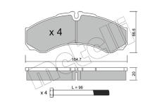 Sada brzdových destiček, kotoučová brzda METELLI 22-0212-0