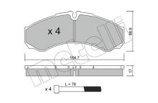 Sada brzdových destiček, kotoučová brzda METELLI 22-0212-3