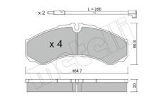 Sada brzdových destiček, kotoučová brzda METELLI 22-0212-7K