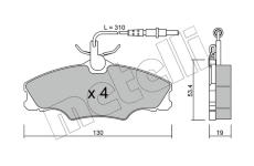 Sada brzdových destiček, kotoučová brzda METELLI 22-0213-0