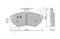 Sada brzdových destiček, kotoučová brzda METELLI 22-0215-1