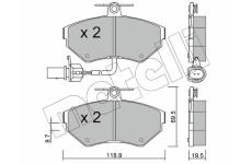 Sada brzdových destiček, kotoučová brzda METELLI 22-0215-2