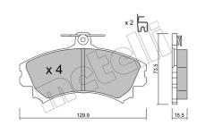 Sada brzdových destiček, kotoučová brzda METELLI 22-0216-0