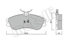 Sada brzdových destiček, kotoučová brzda METELLI 22-0217-1