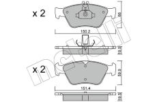 Sada brzdových destiček, kotoučová brzda METELLI 22-0219-0