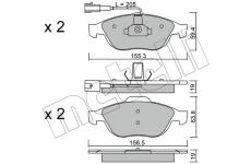 Sada brzdových destiček, kotoučová brzda METELLI 22-0220-0