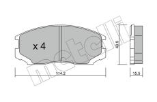 Sada brzdových destiček, kotoučová brzda METELLI 22-0221-0