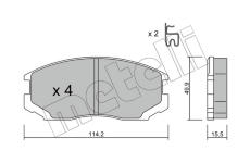 Sada brzdových destiček, kotoučová brzda METELLI 22-0221-1