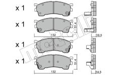 Sada brzdových destiček, kotoučová brzda METELLI 22-0223-0