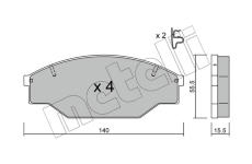 Sada brzdových destiček, kotoučová brzda METELLI 22-0227-0