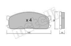 Sada brzdových destiček, kotoučová brzda METELLI 22-0232-0