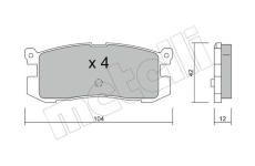 Sada brzdových destiček, kotoučová brzda METELLI 22-0233-0